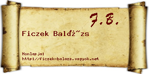 Ficzek Balázs névjegykártya